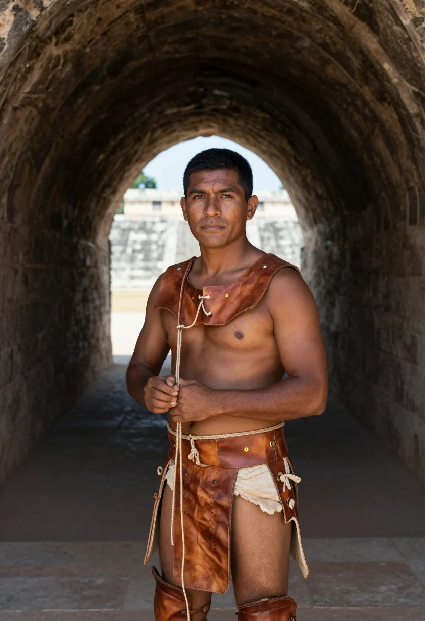 AI ballplayer sample — portrait of a man, close half-length portrait of a Maya man