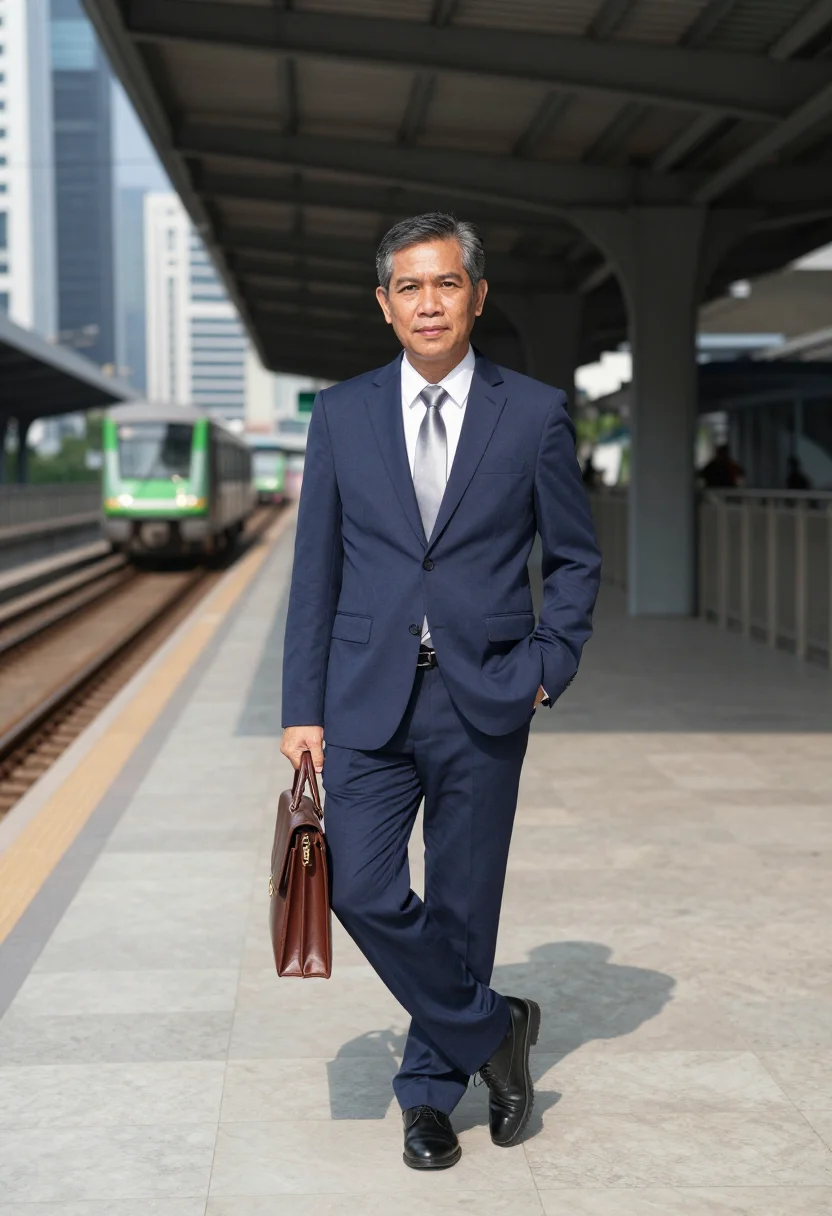 AI bangkok sathorn sample — portrait of a man, full-length portrait of a Thai-Chinese ma