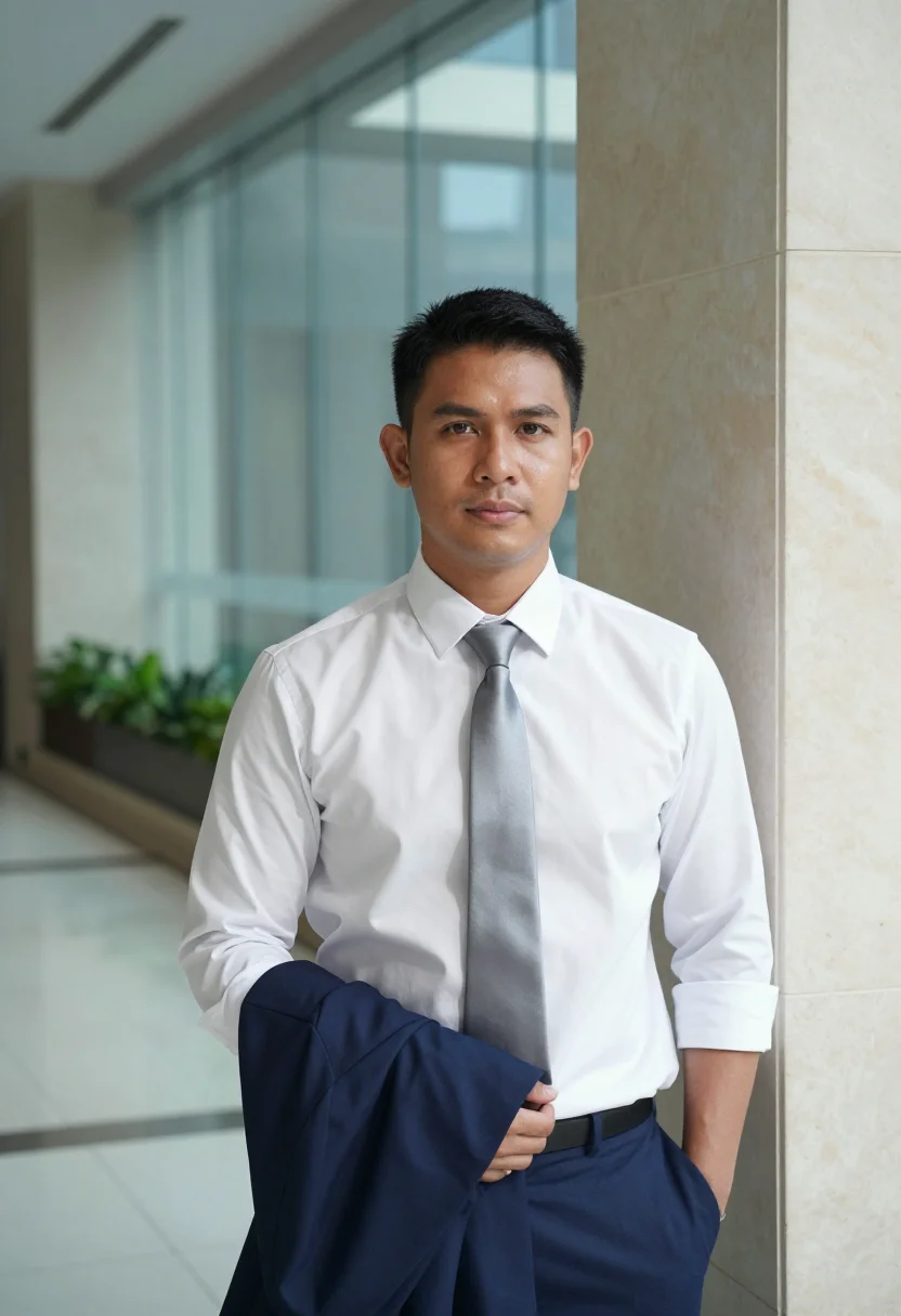 AI bangkok sathorn sample — portrait of a man, waist-up portrait of a Thai man in his th