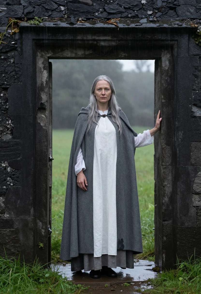 AI banshee sample — portrait of a woman, a Western-European woman with fair skin