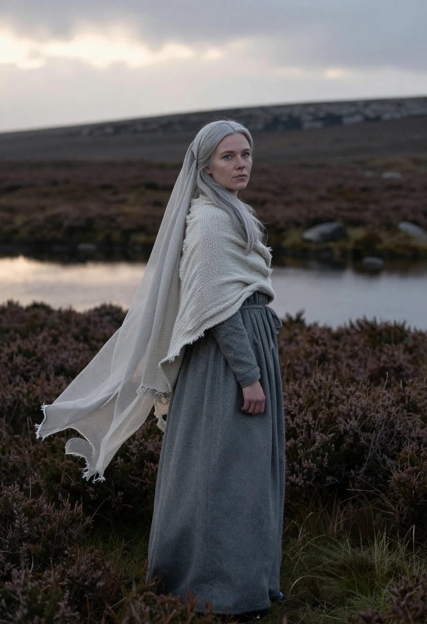 AI banshee sample — portrait of a woman, a Western-European woman with fair skin