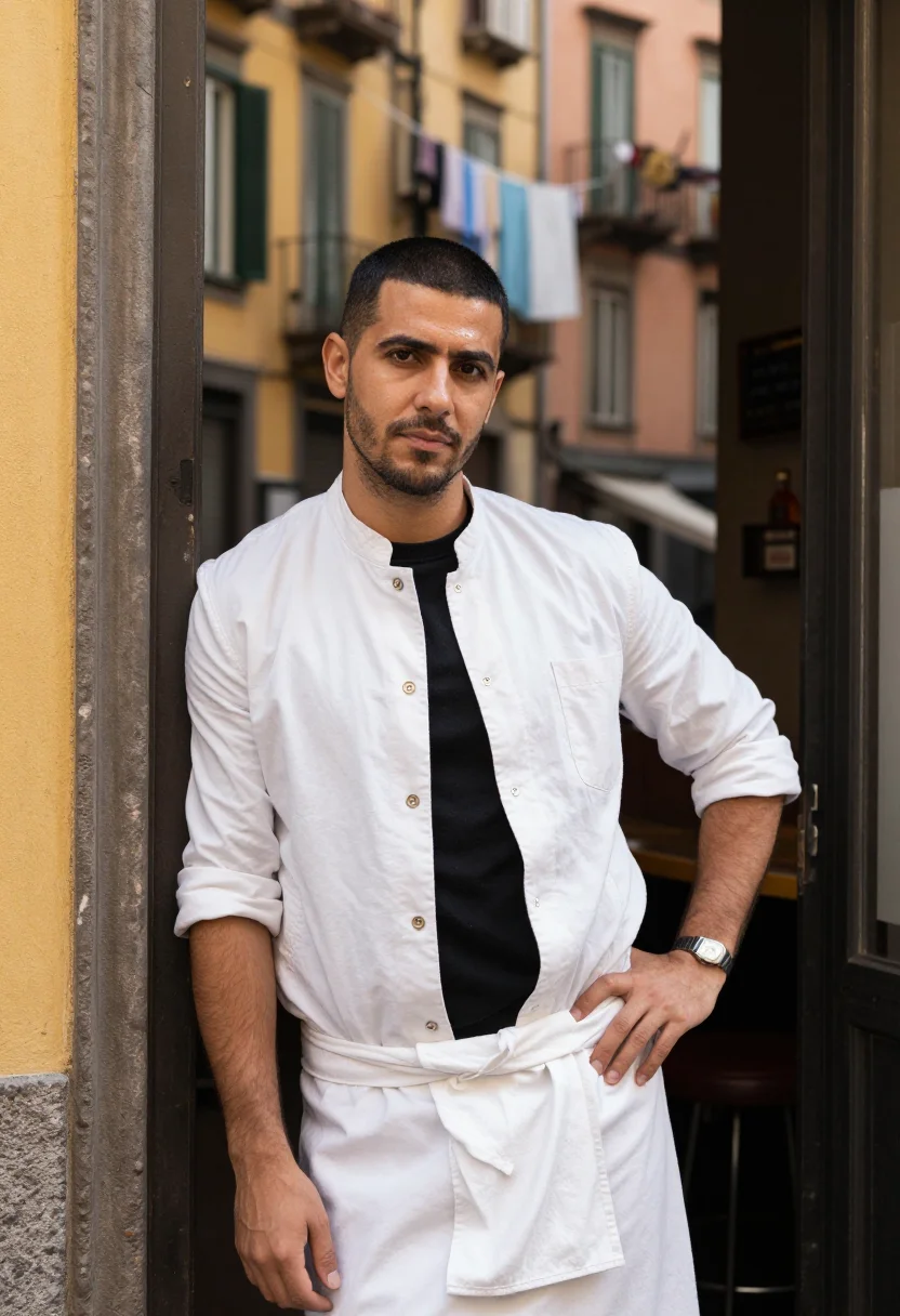 AI bar napoli sample — portrait of a man, half-length portrait of a Neapolitan man