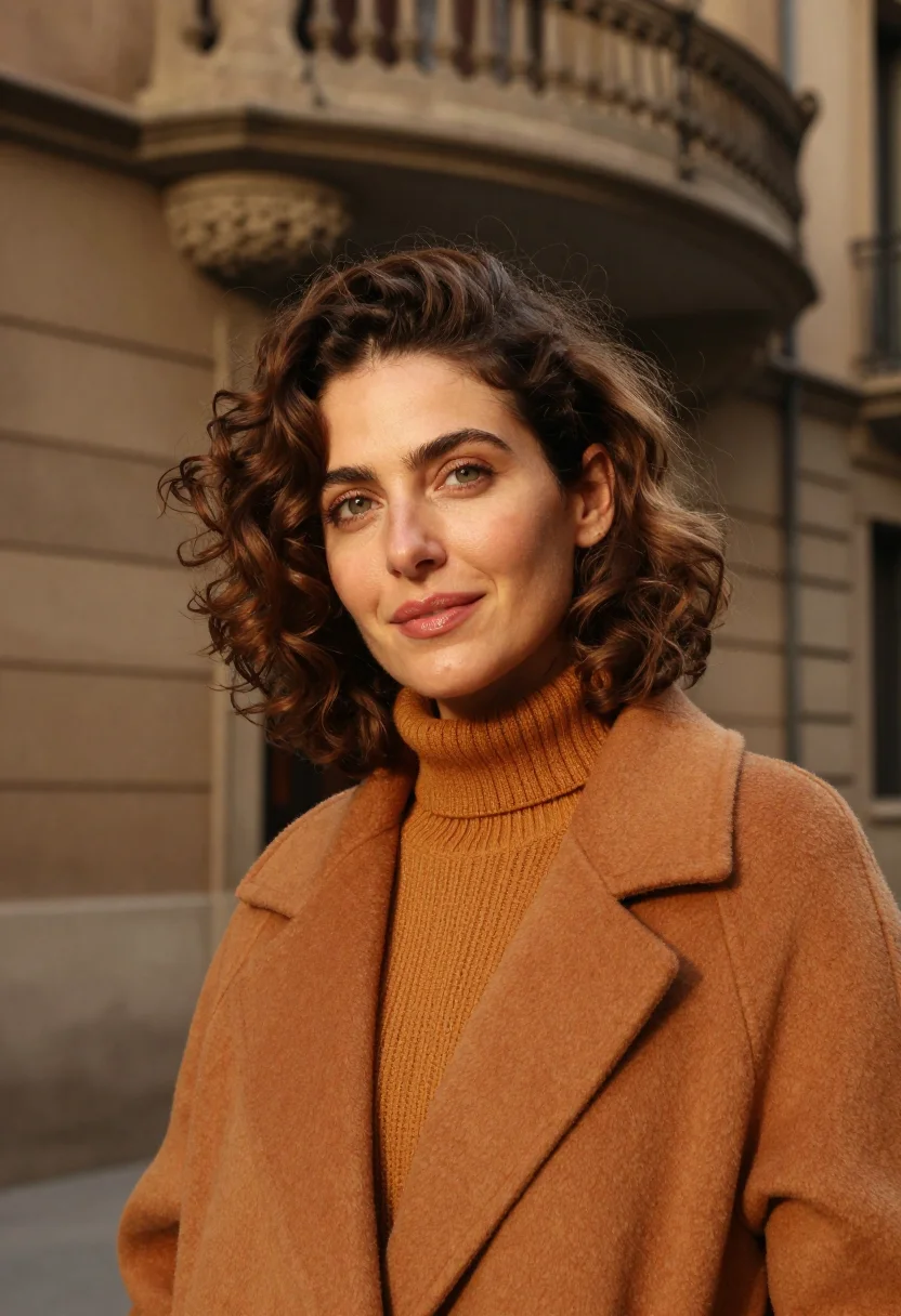 AI barcelona eixample editor ochre sample — portrait of an editor, an Argentine woman in her mid-thirtie