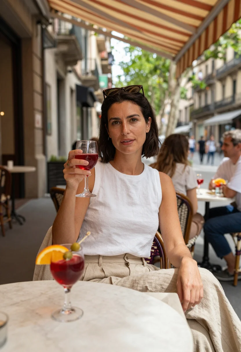 AI barcelona tech sample — portrait of a woman, half-length portrait of a Western-Europ