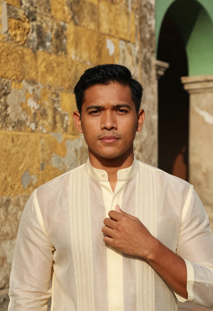 AI barong groom sample — portrait of a man, chest-up portrait of a Filipino man with