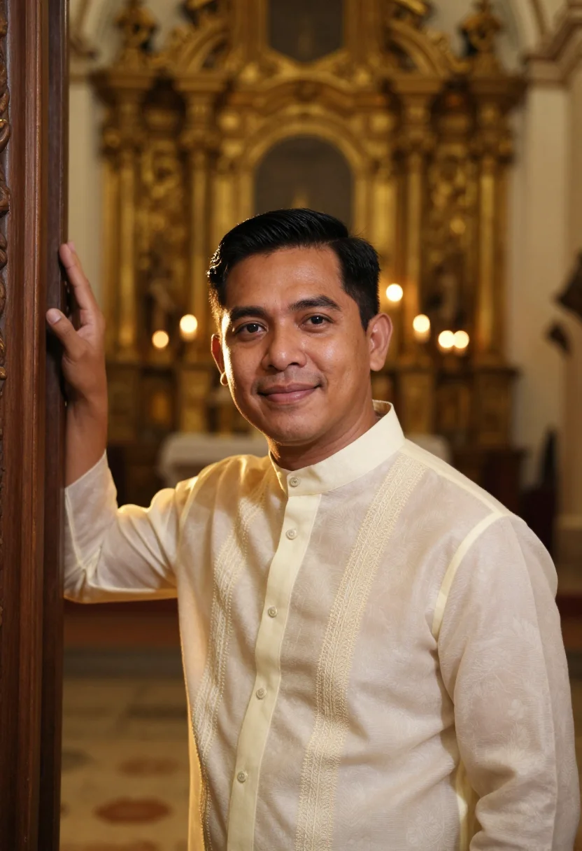 AI barong groom sample — portrait of a man, chest-up portrait of a Filipino man with