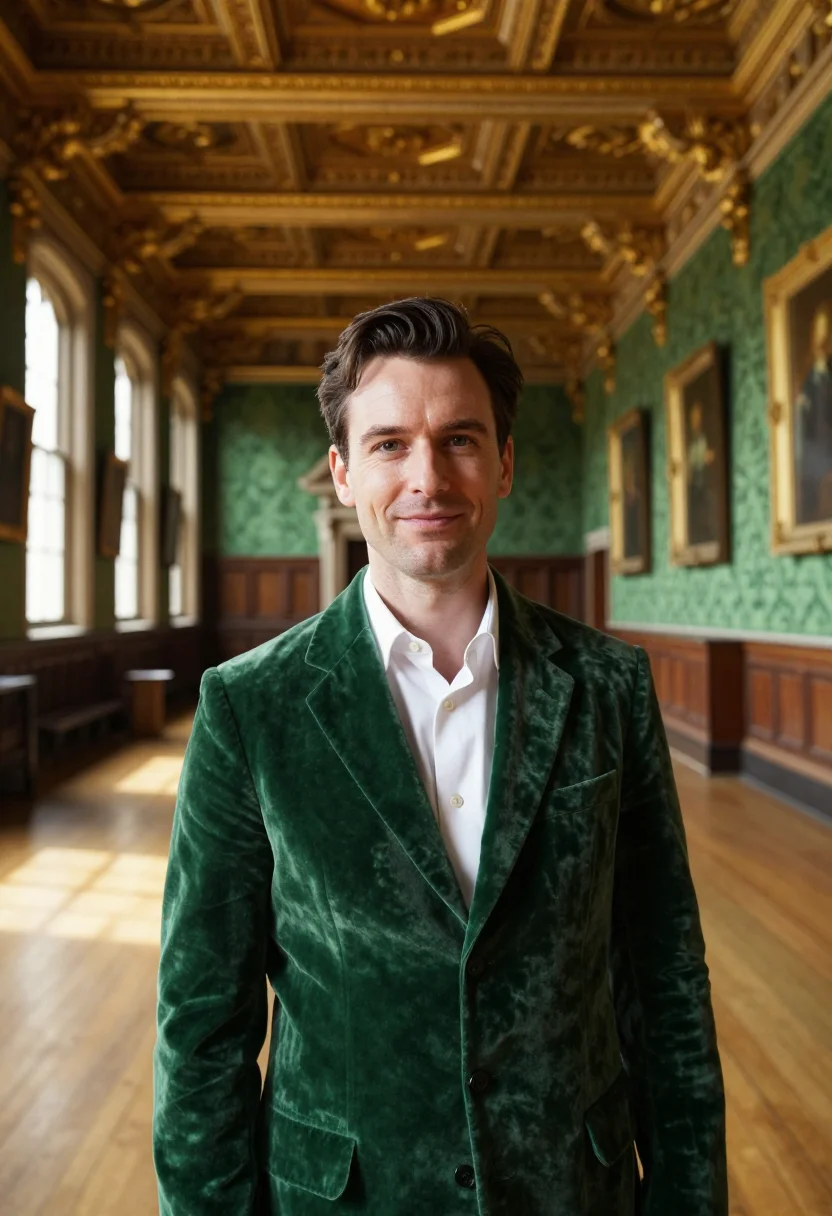 AI barts surgeon great hall gilt sample — portrait of a man, a surgeon in his forties of Welsh descent