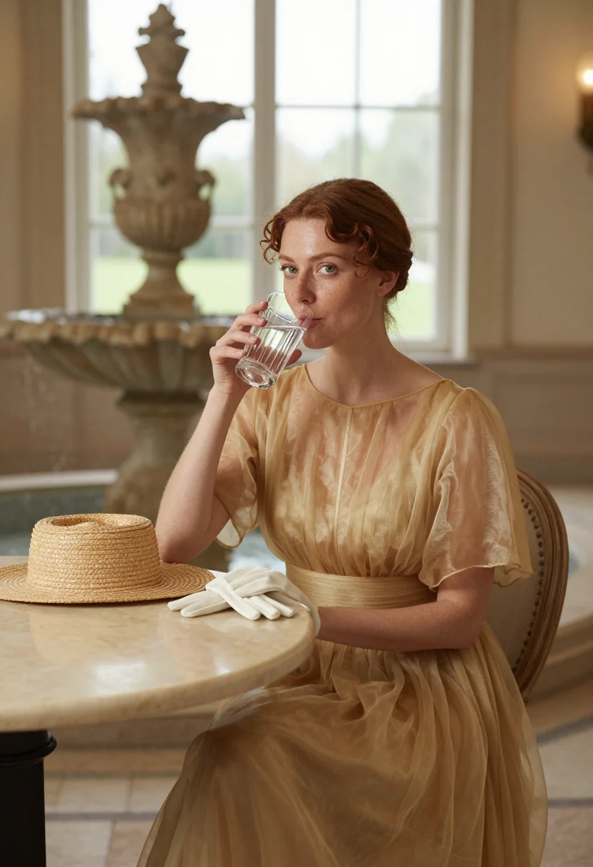 AI bath stone sample — portrait of a woman, a woman in her thirties with fair freck
