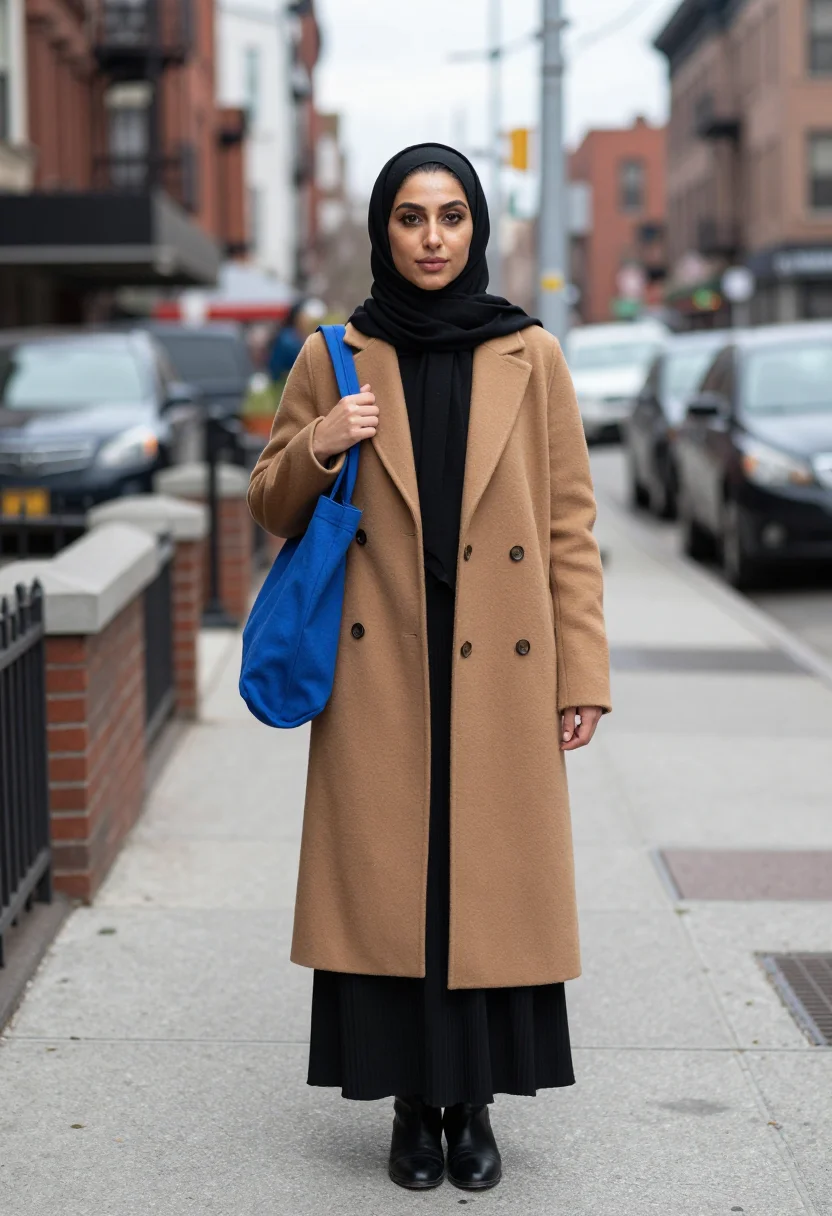 AI bay ridge modest sample — portrait of a woman, a full-length street portrait of an Ara