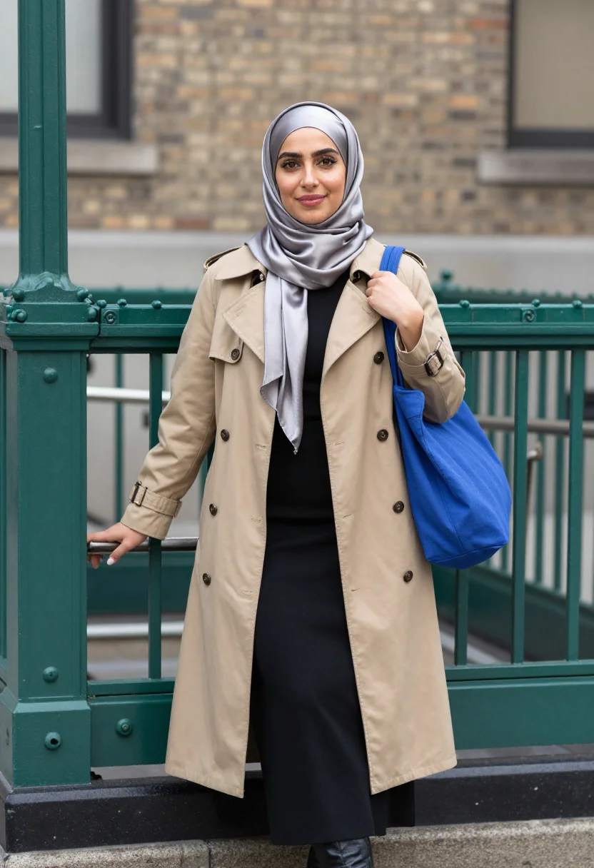 AI bay ridge modest sample — portrait of a woman, a three-quarter-length crossing portrai