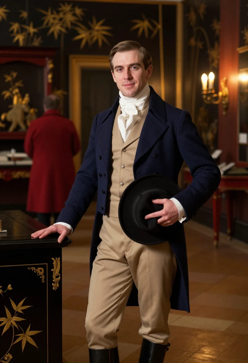AI beau brummell sample — portrait of a man, half-length three-quarter portrait of a m