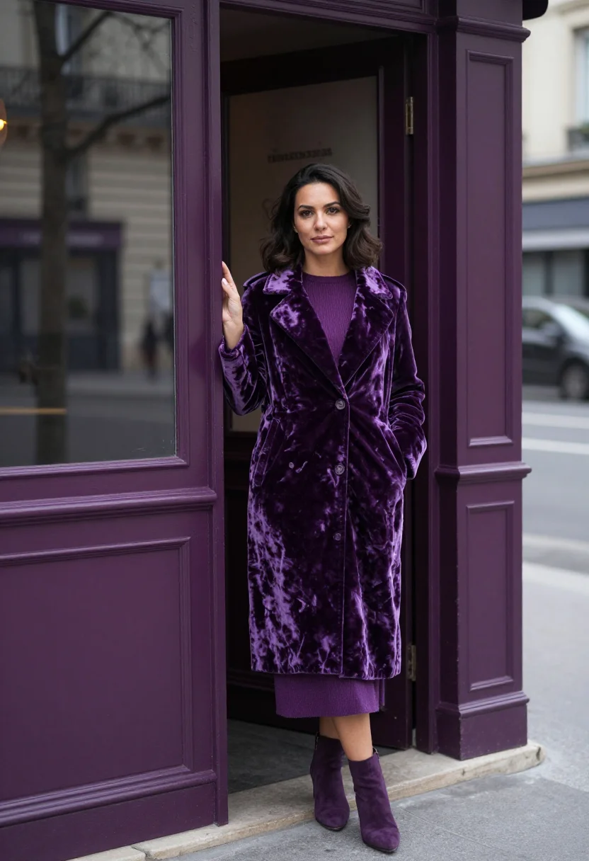 AI beaujolais nouveau bistro violet sample — portrait of a woman, framed from the knee up, an Italian wom