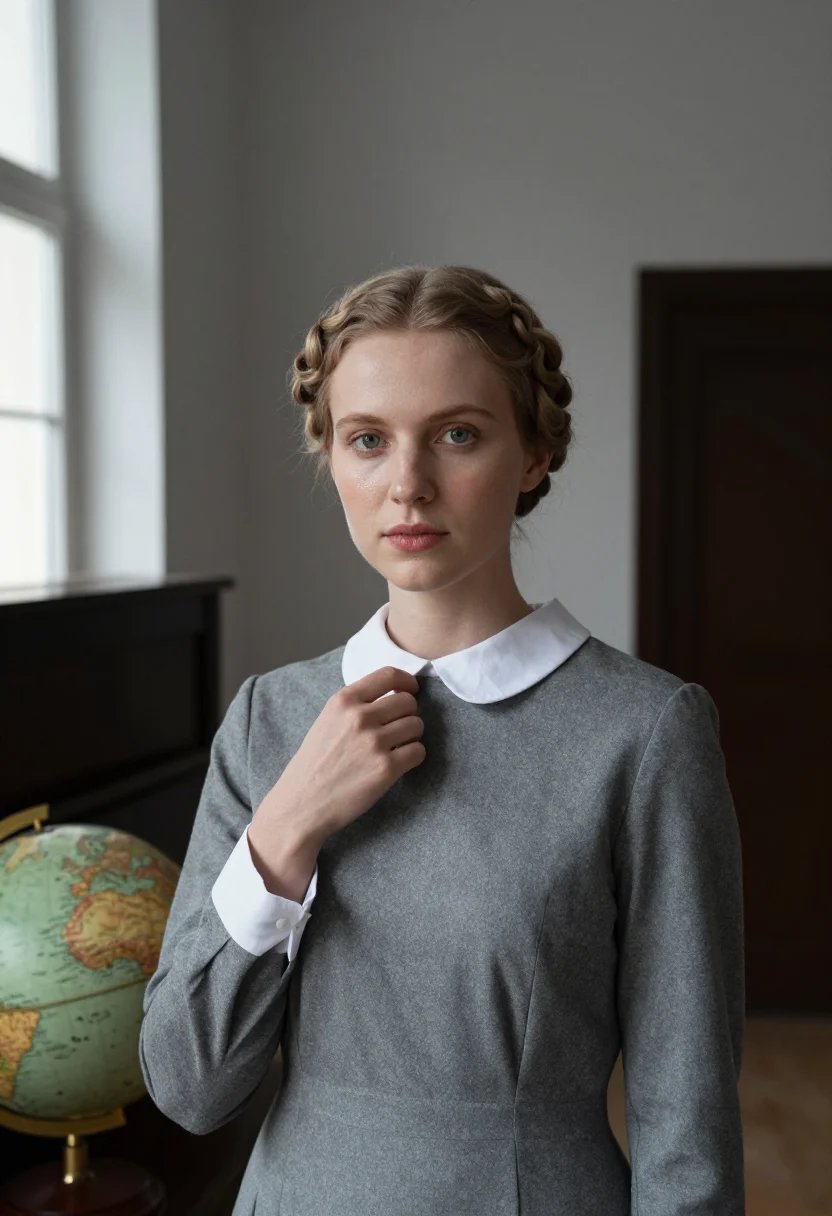 AI becky sharp sample — portrait of a woman, a Western-European woman in her mid-twe