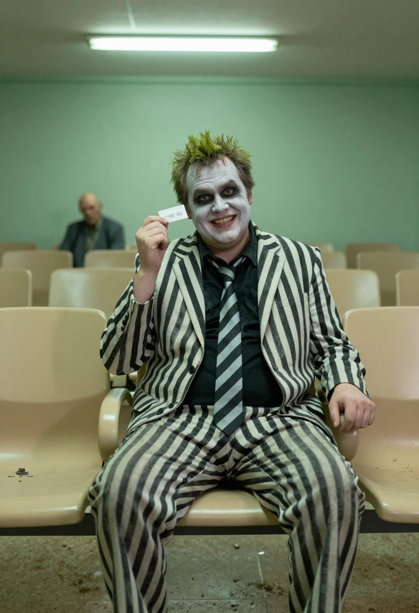 AI beetlejuice sample — portrait of a man, half-length portrait of a Western-Europea