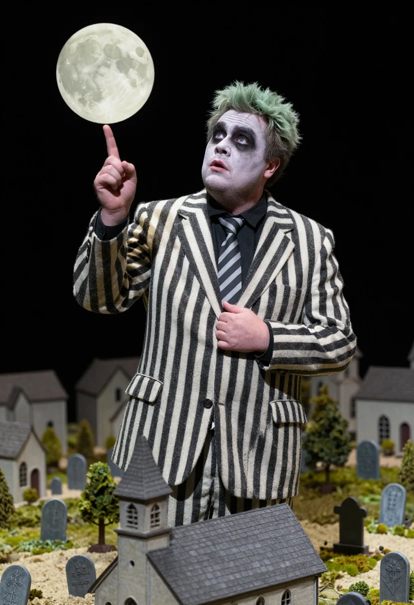 AI beetlejuice sample — portrait of a man, close half-length portrait of a Western-E