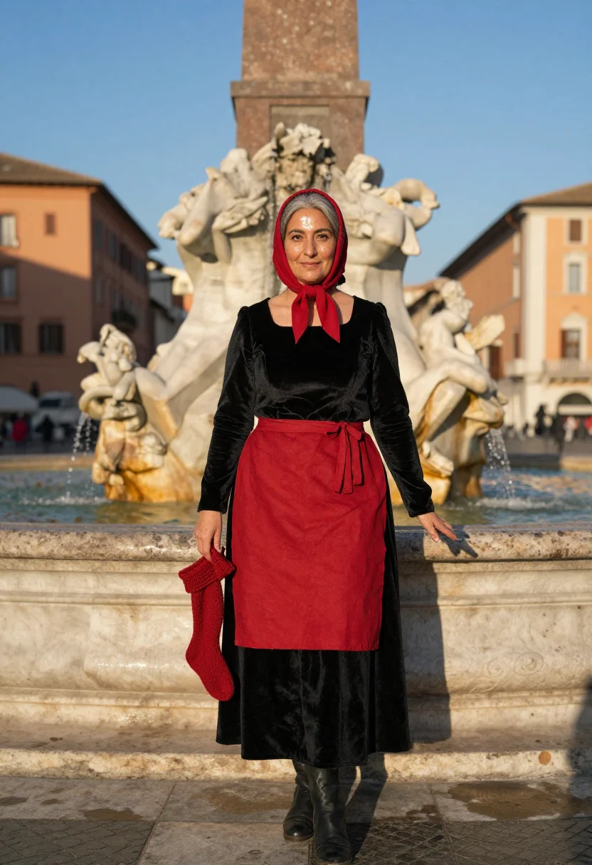 AI befana navona sample — portrait of a woman, full-length portrait of a Southern-Euro