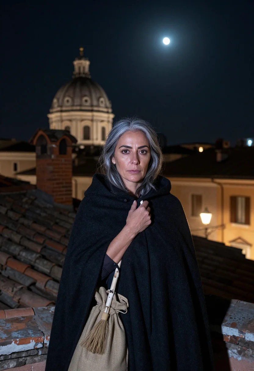 AI befana navona sample — portrait of a woman, close portrait of a Southern-European w