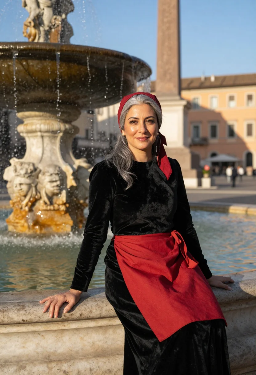 AI befana navona sample — portrait of a woman, half-length portrait of a Southern-Euro
