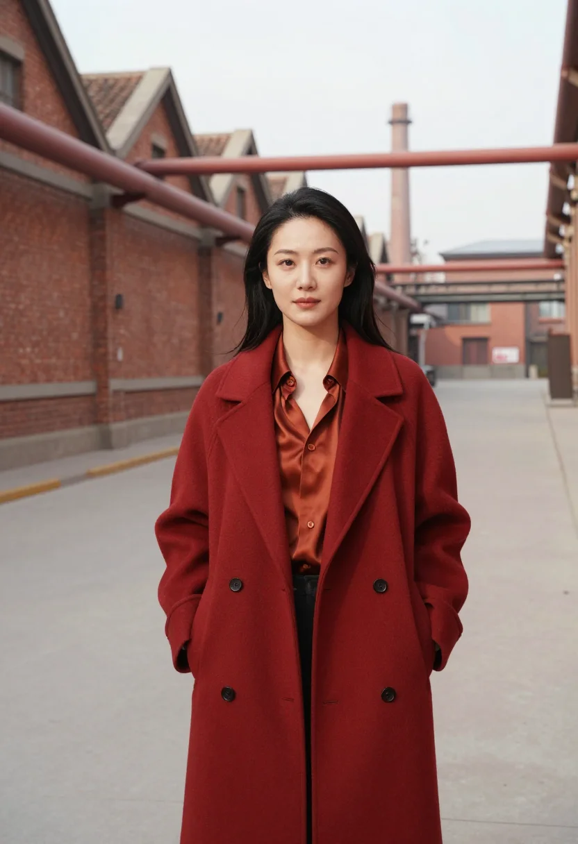 AI beijing 798 gallerist red brick industrial sample — portrait of a woman, a Chinese gallerist in her late twentie