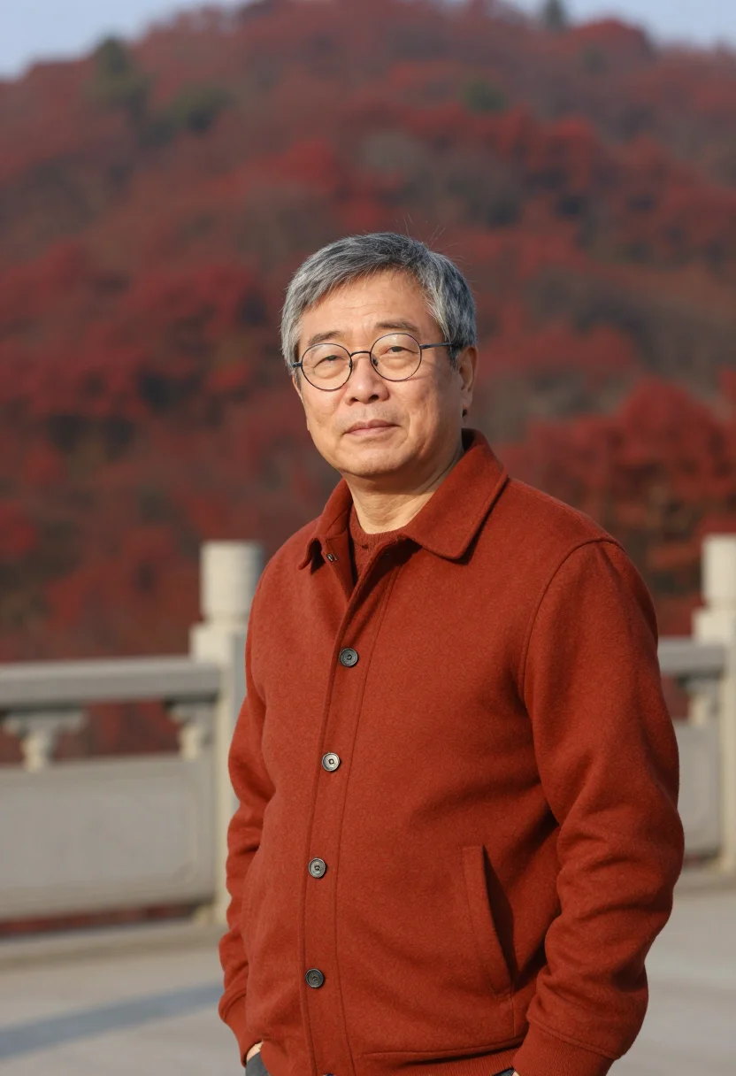 AI beijing fragrant hills professor rust sample — portrait of a man, framed chest-up from the ribs with the bo