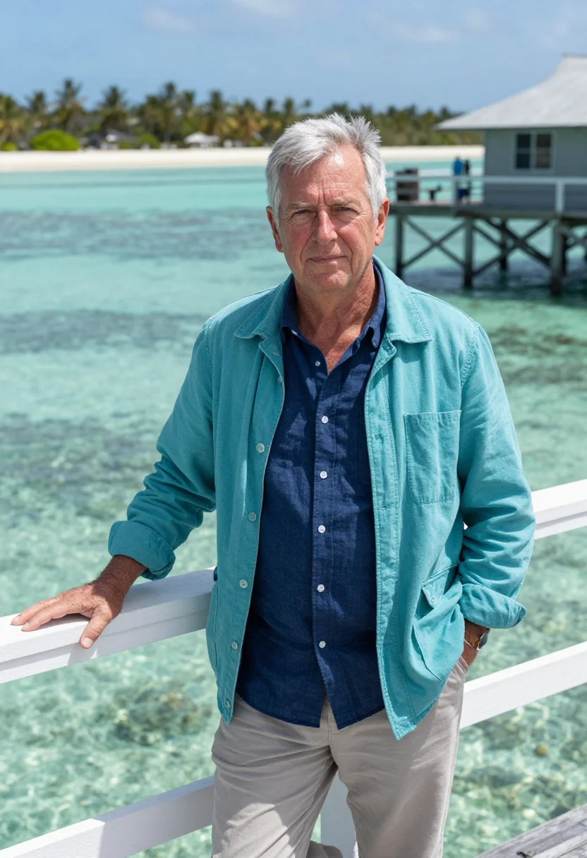 AI belize reef marine biologist blue hole sample — portrait of a man, a British marine biologist in his early f