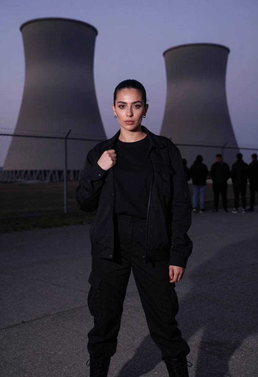 AI berghain queue sample — portrait of a clubgoer, chest-up portrait of a Turkish-Germa