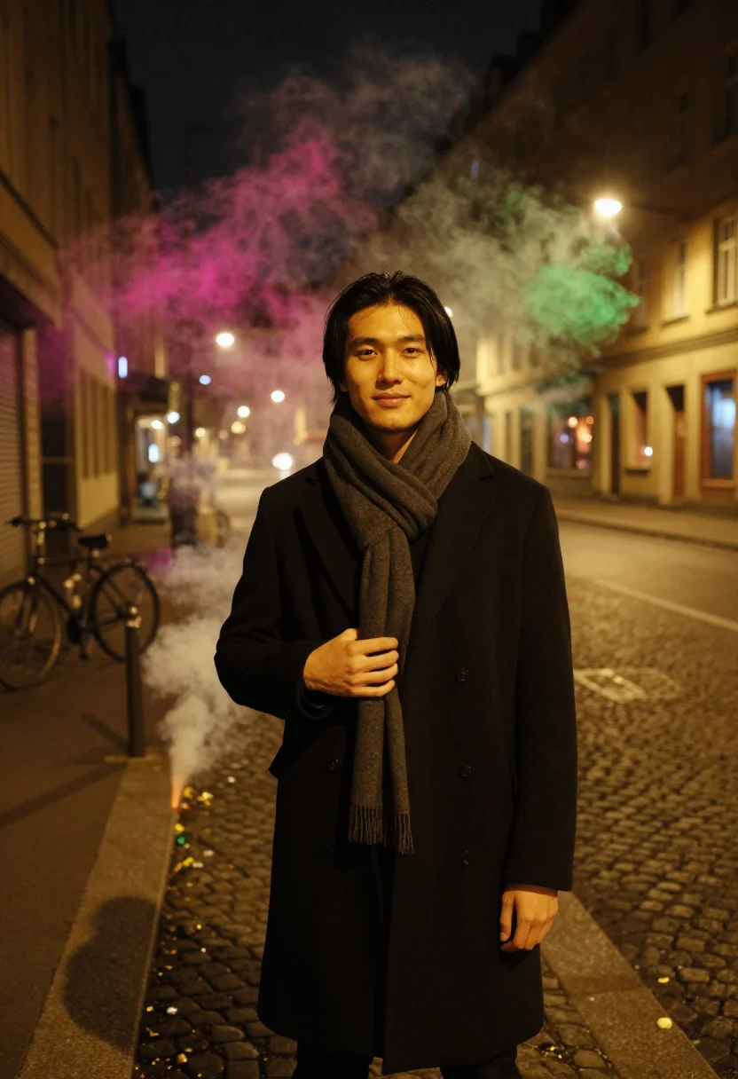 AI berlin silvester sample — portrait of a man, three-quarter-length portrait of an East-