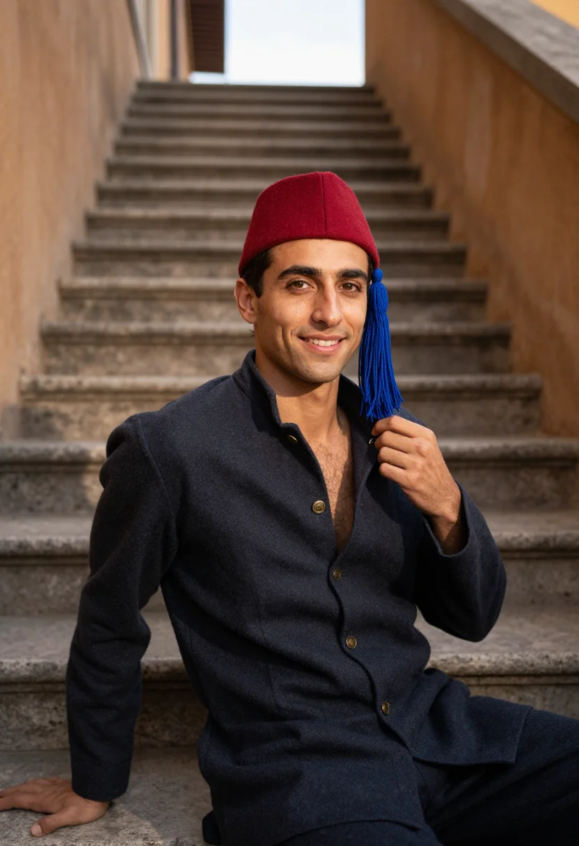 AI bersaglieri sample — portrait of a man, half-length portrait of an Italian man in