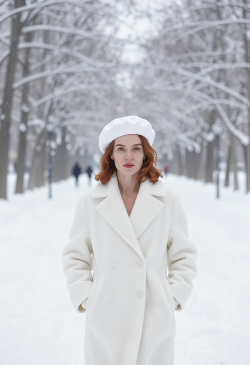 AI beth harmon moscow white sample — portrait of a woman, framed half-length from the waist up, t