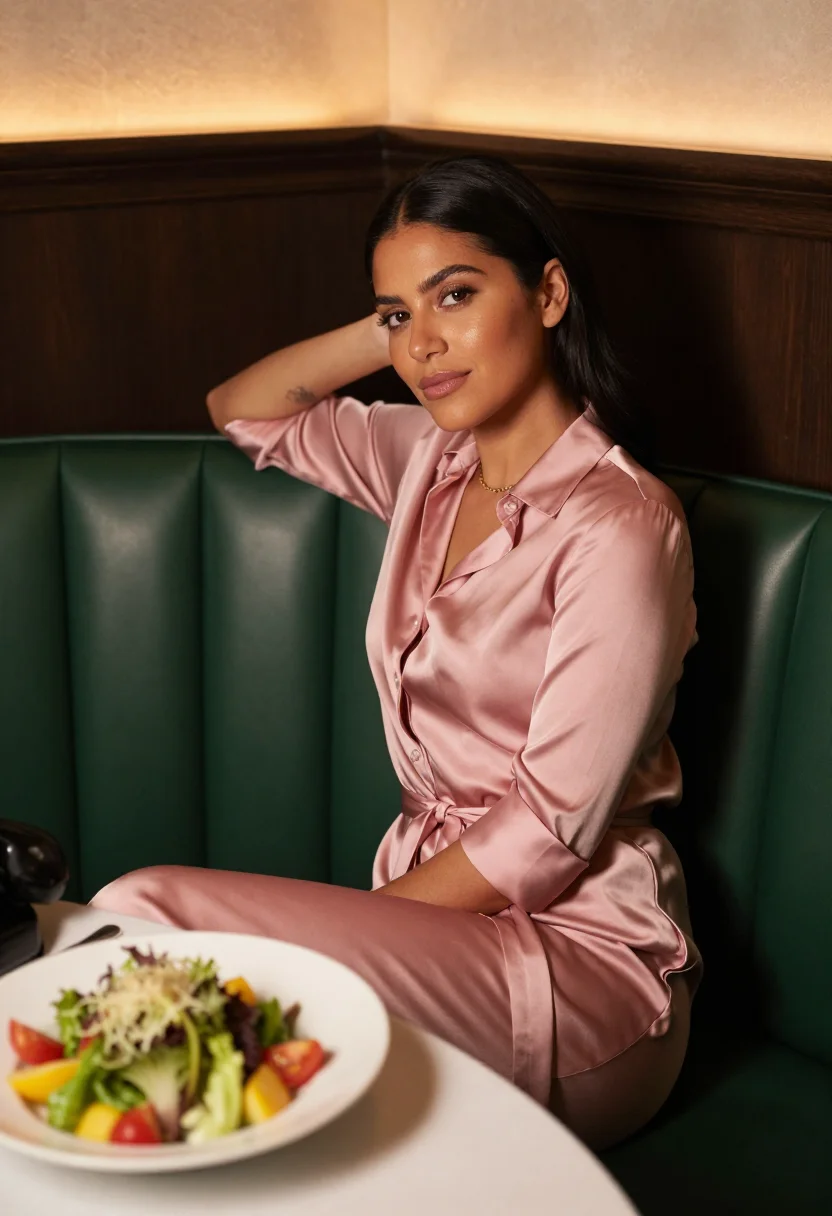 AI beverly hills hotel sample — portrait of a woman, three-quarter-length portrait of a Lati