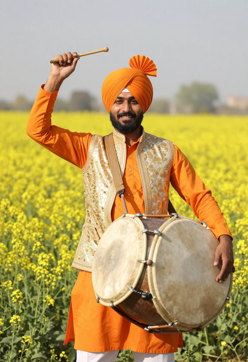 Example portrait from the AI Bhangra Dhol — Free Preview, Train Once