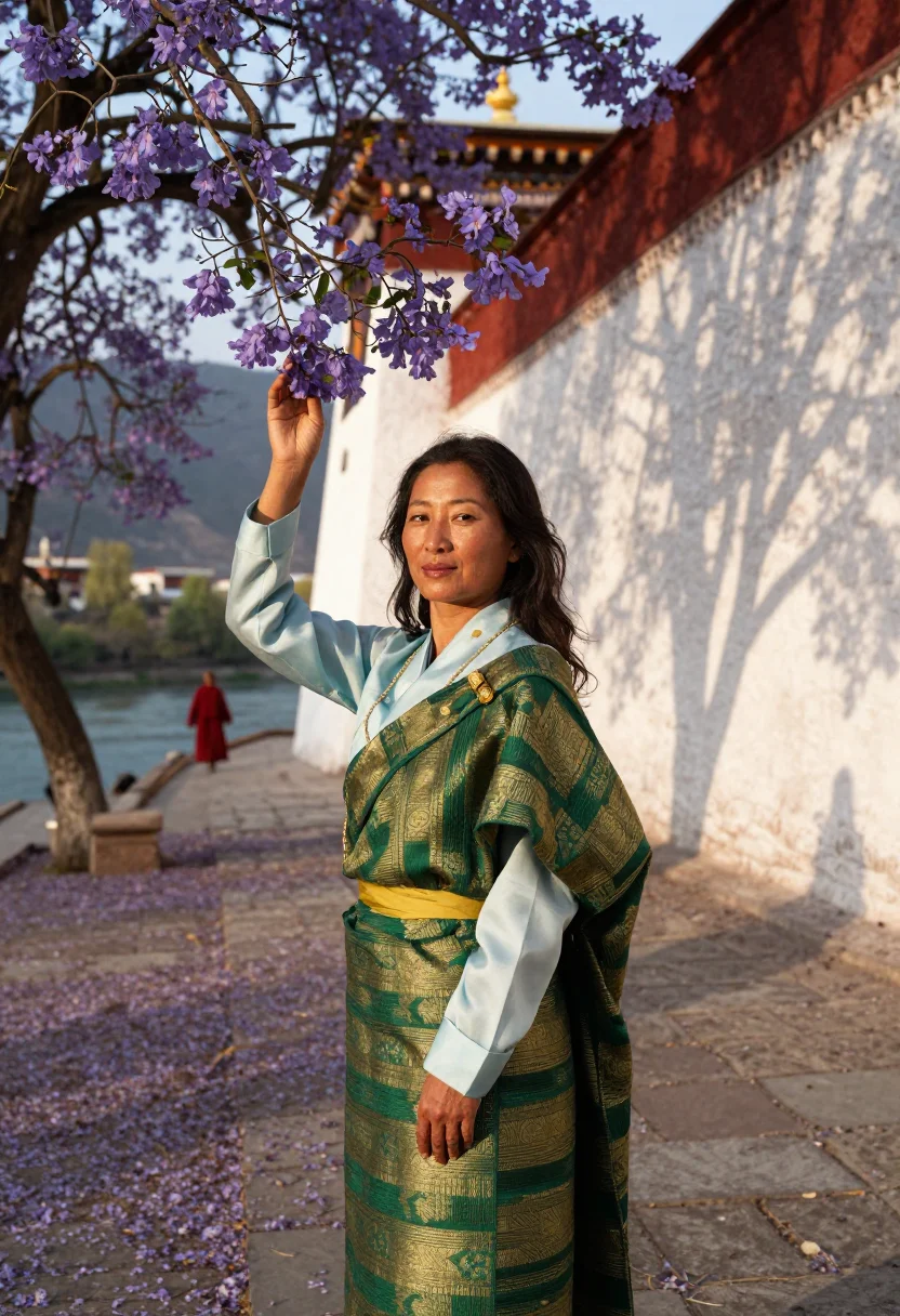 AI bhutan sample — portrait of a woman, three-quarter-length portrait of a Bhut