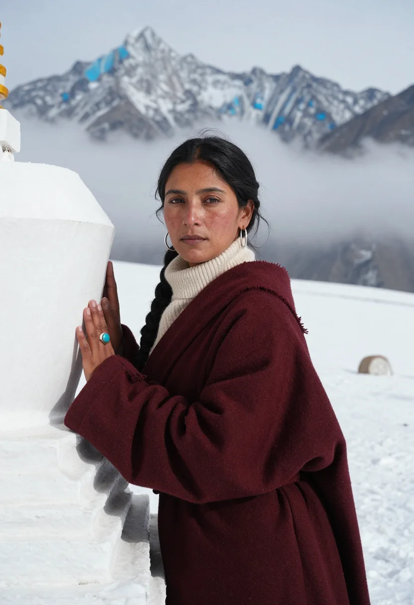 AI bhutan sample — portrait of a woman, chest-up close portrait of a South-Asia