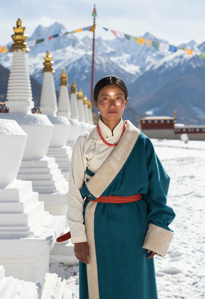 AI bhutan sample — portrait of a woman, half-length portrait of a Bhutanese wom