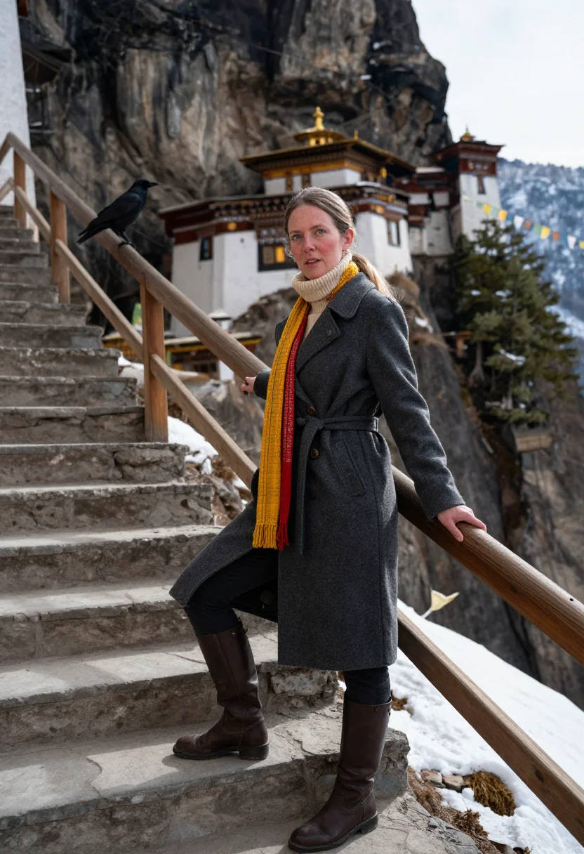 AI bhutan sample — portrait of a woman, full-length portrait of a Western Europ