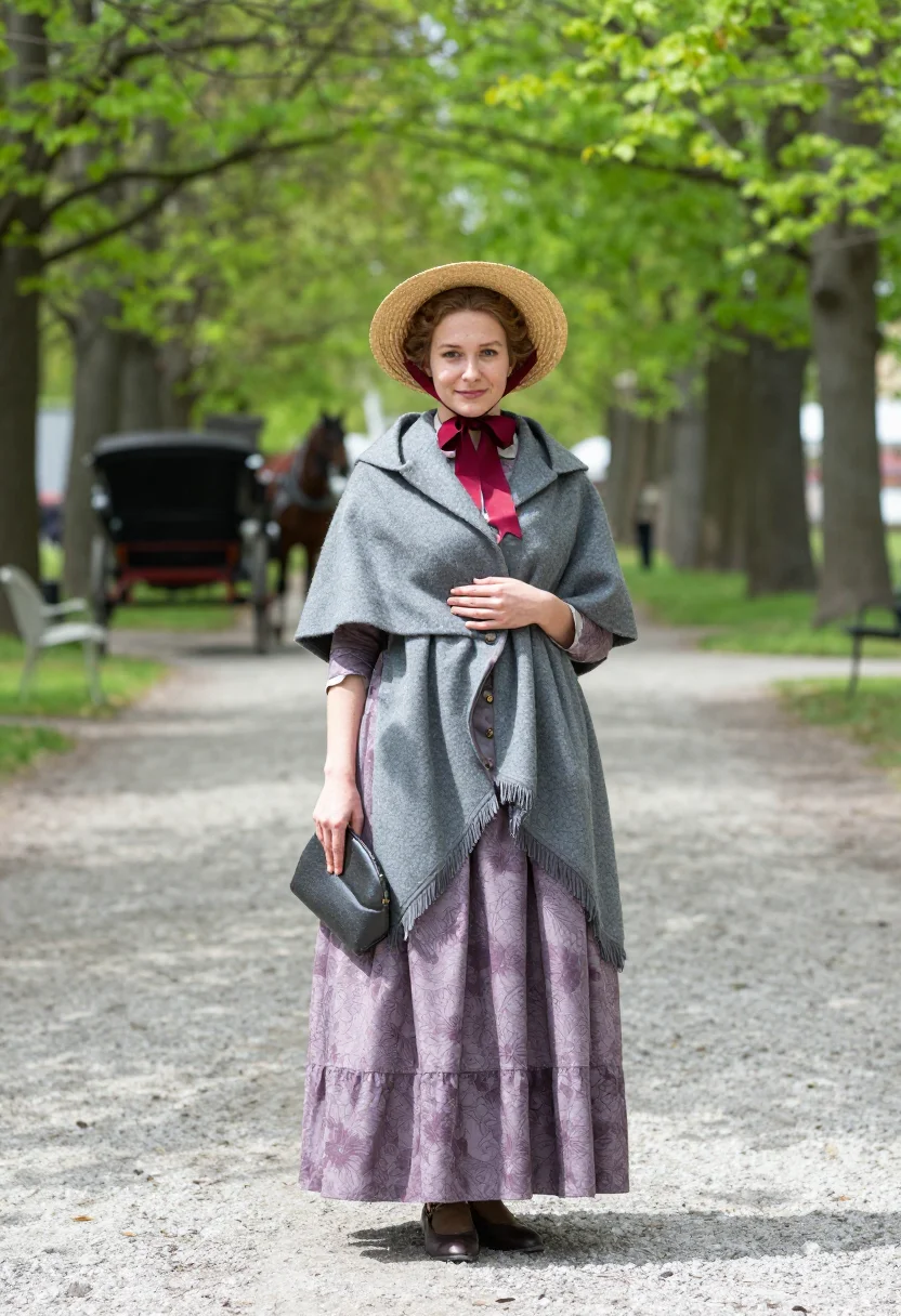 AI biedermeier fraulein sample — portrait of a woman, full-length frontal portrait of a Vienn