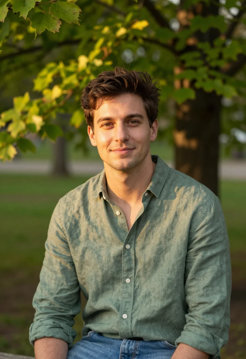 AI biergarten may green date sample — portrait of a man, framed tight, head and shoulders, the bod