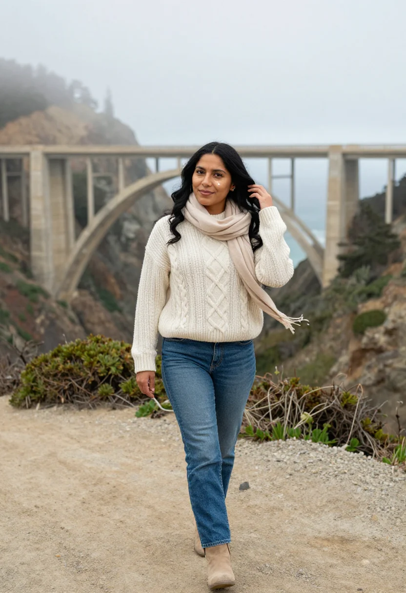 AI big sur sample — portrait of a woman, full-length portrait of a Latin-America