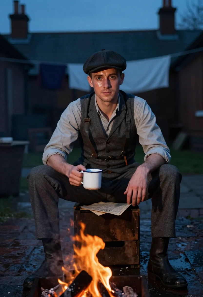 AI birmingham 1920s sample — portrait of a man, waist-up seated portrait of a fair-skinne