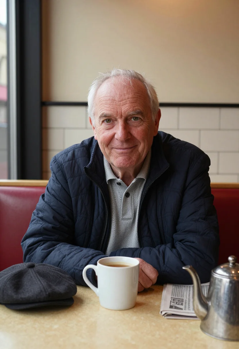 AI black cab sample — portrait of a man, chest-up portrait of an English man in hi