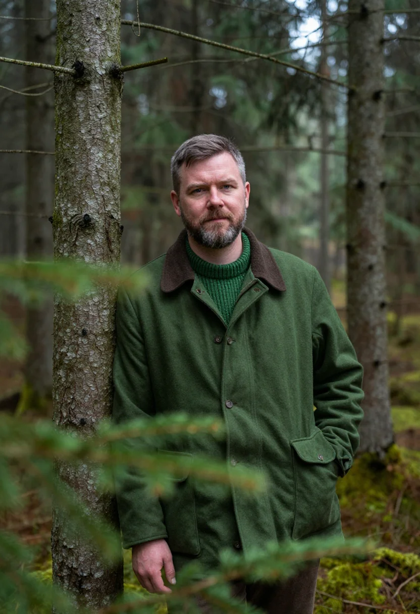 AI black forest fir green sample — portrait of a man, half-length portrait of a Swabian man in
