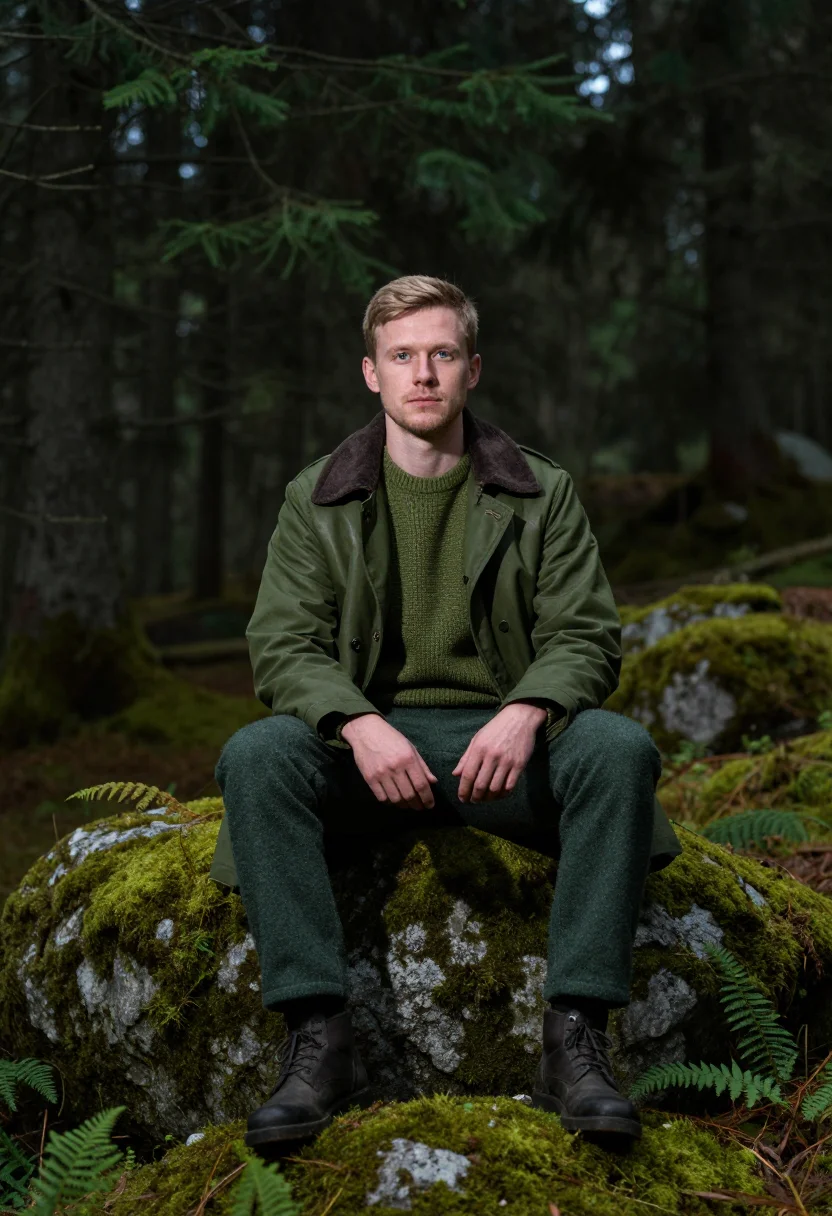 AI black forest fir green sample — portrait of a man, half-length portrait of a German man in h