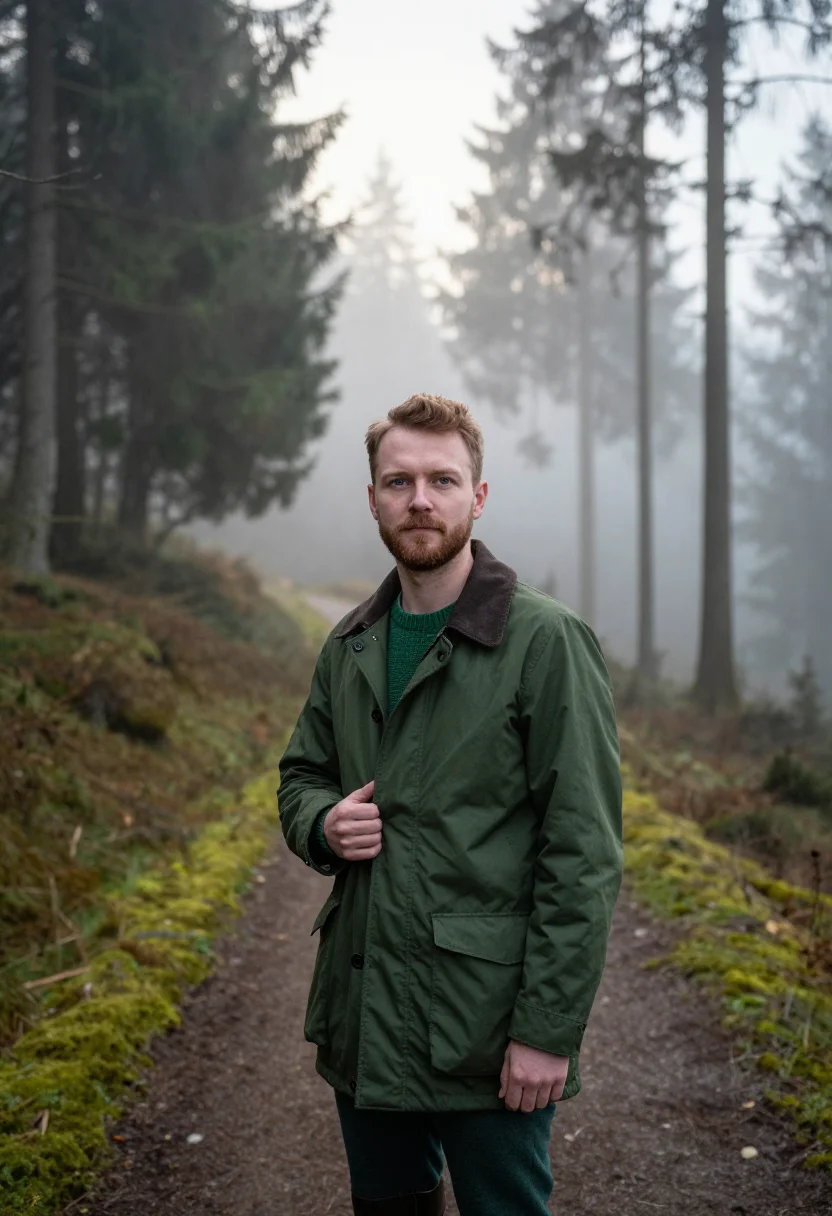 AI black forest fir green sample — portrait of a man, head-and-shoulders portrait of a German m