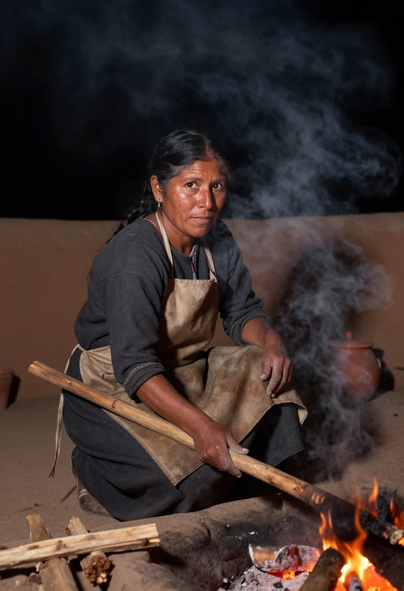 AI black on black sample — portrait of a woman, half-length portrait of a Pueblo woman