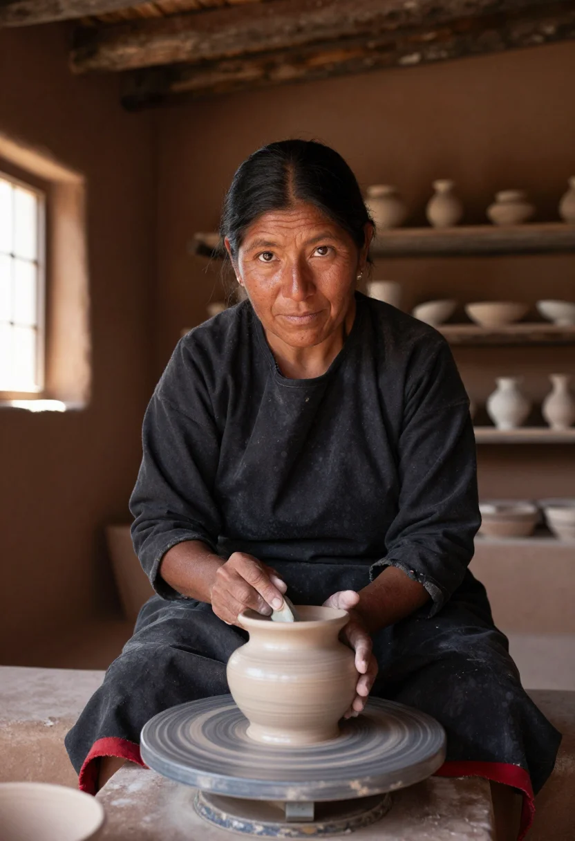 AI black on black sample — portrait of a woman, half-length portrait of a Pueblo woman