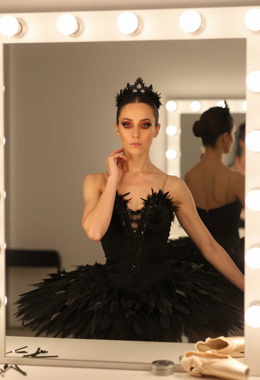 AI black swan sample — portrait of a woman, a Western-European woman with fair skin