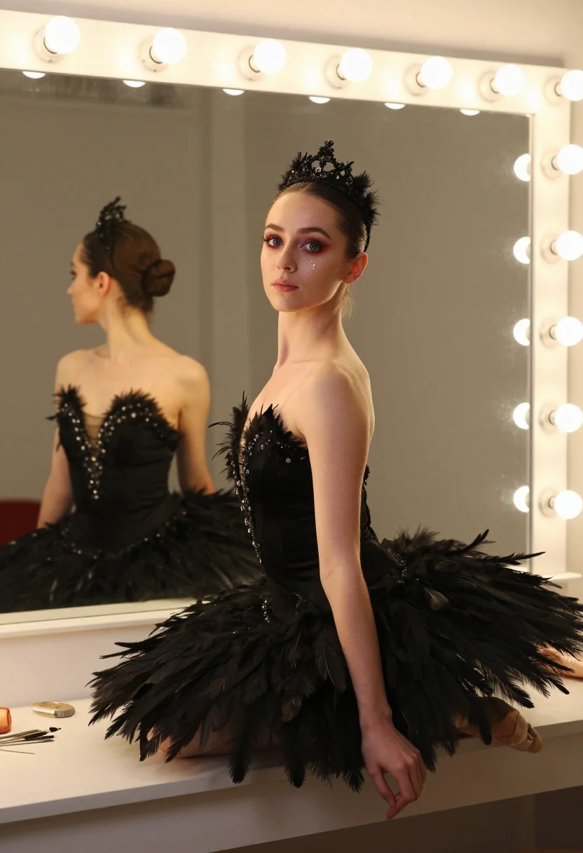 AI black swan sample — portrait of a woman, a Western-European woman with fair skin