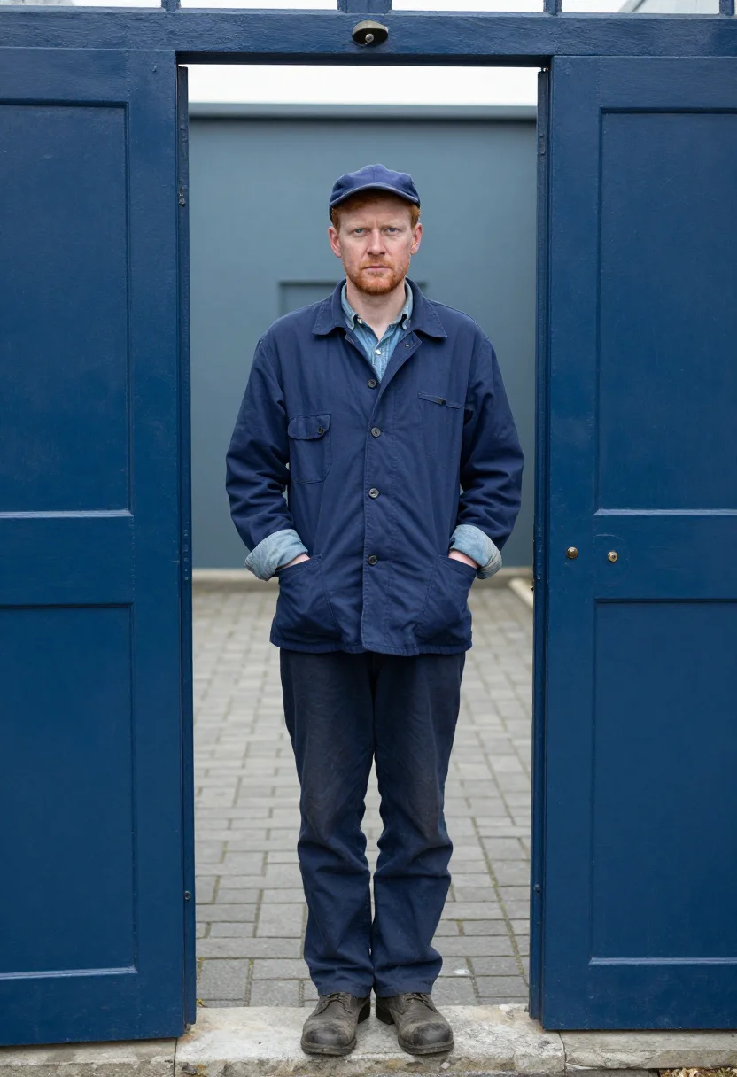 AI bleu de travail sample — portrait of a man, full-length portrait of a Northern-Europe