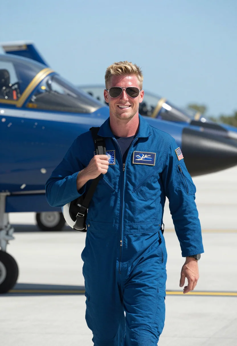 AI blue angels sample — portrait of a man, waist-up portrait of a Western-European m