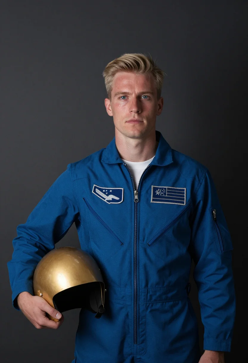 AI blue angels sample — portrait of a man, waist-up portrait of a Western-European m